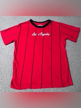 Eighty Eight Brand Short Sleeve Little Boys T Shirt Los Angeles Red & White Sz10